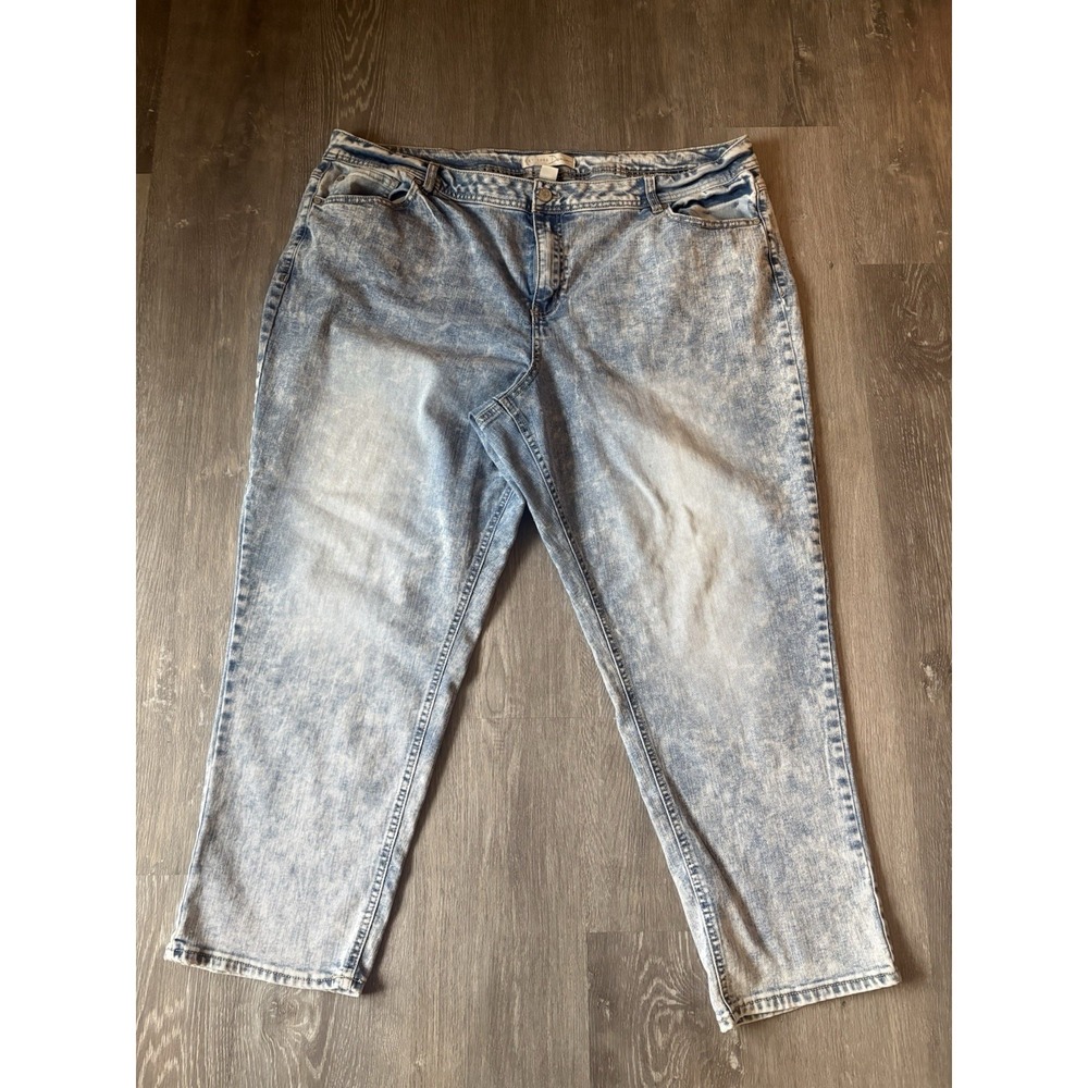 Est 1946 Denim Jeans Light Stone Wash Women's Size 24W  Inseam 29.5" Waist 48"
